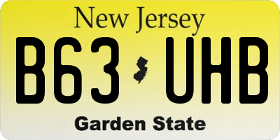 NJ license plate B63UHB