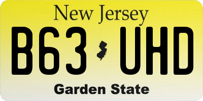 NJ license plate B63UHD