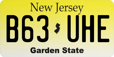 NJ license plate B63UHE