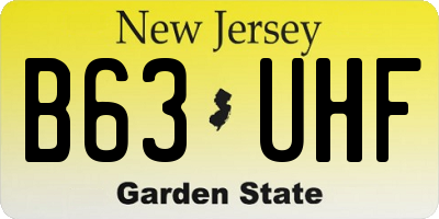 NJ license plate B63UHF