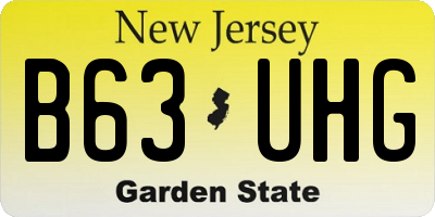 NJ license plate B63UHG