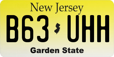 NJ license plate B63UHH