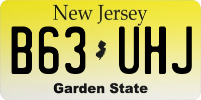 NJ license plate B63UHJ