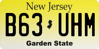 NJ license plate B63UHM