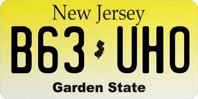 NJ license plate B63UHO