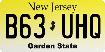 NJ license plate B63UHQ