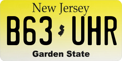 NJ license plate B63UHR
