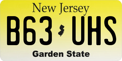 NJ license plate B63UHS