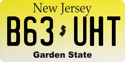NJ license plate B63UHT