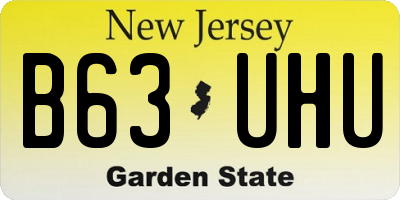 NJ license plate B63UHU