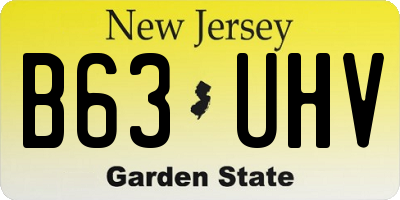 NJ license plate B63UHV