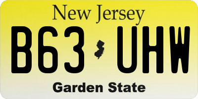 NJ license plate B63UHW