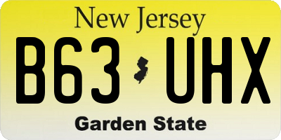 NJ license plate B63UHX