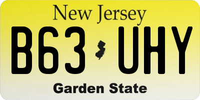 NJ license plate B63UHY