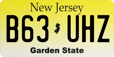NJ license plate B63UHZ