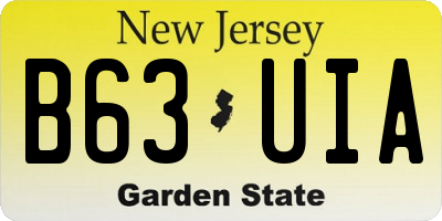 NJ license plate B63UIA