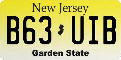 NJ license plate B63UIB