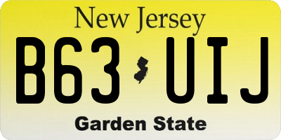 NJ license plate B63UIJ