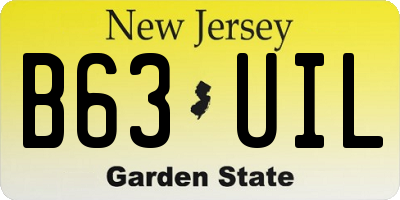 NJ license plate B63UIL