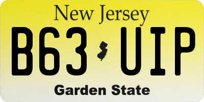 NJ license plate B63UIP