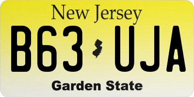 NJ license plate B63UJA