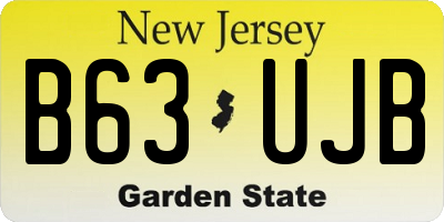 NJ license plate B63UJB