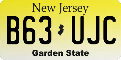 NJ license plate B63UJC