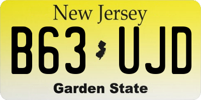 NJ license plate B63UJD