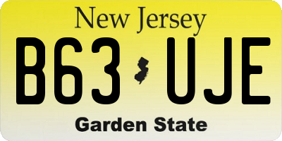 NJ license plate B63UJE
