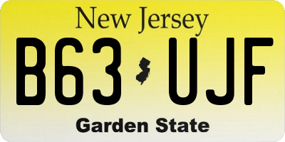 NJ license plate B63UJF