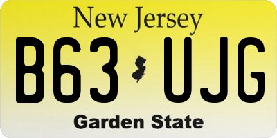 NJ license plate B63UJG