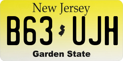 NJ license plate B63UJH