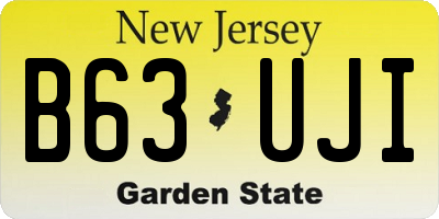 NJ license plate B63UJI