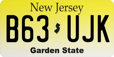 NJ license plate B63UJK