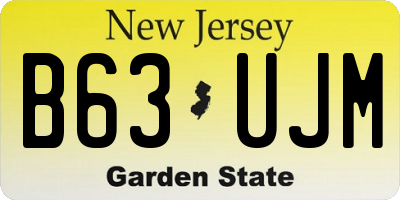 NJ license plate B63UJM