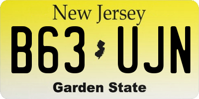 NJ license plate B63UJN