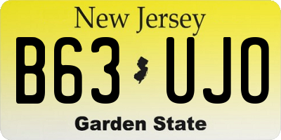 NJ license plate B63UJO