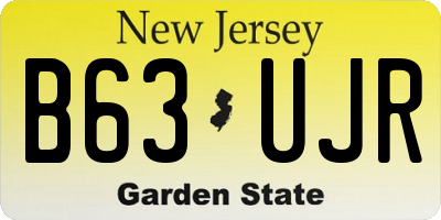 NJ license plate B63UJR