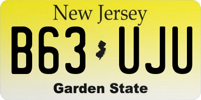 NJ license plate B63UJU