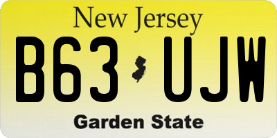 NJ license plate B63UJW
