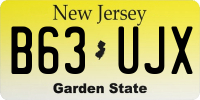 NJ license plate B63UJX