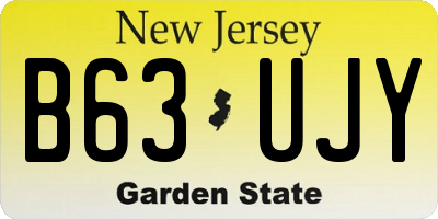 NJ license plate B63UJY