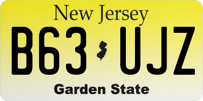 NJ license plate B63UJZ