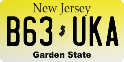 NJ license plate B63UKA