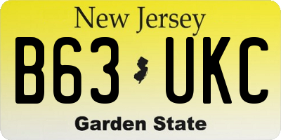 NJ license plate B63UKC