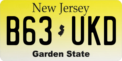 NJ license plate B63UKD