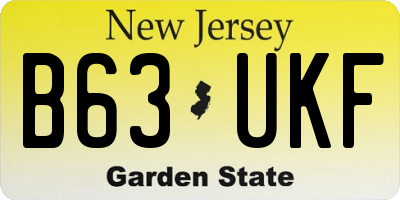 NJ license plate B63UKF
