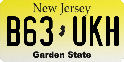 NJ license plate B63UKH