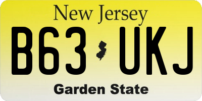 NJ license plate B63UKJ