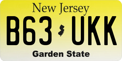 NJ license plate B63UKK